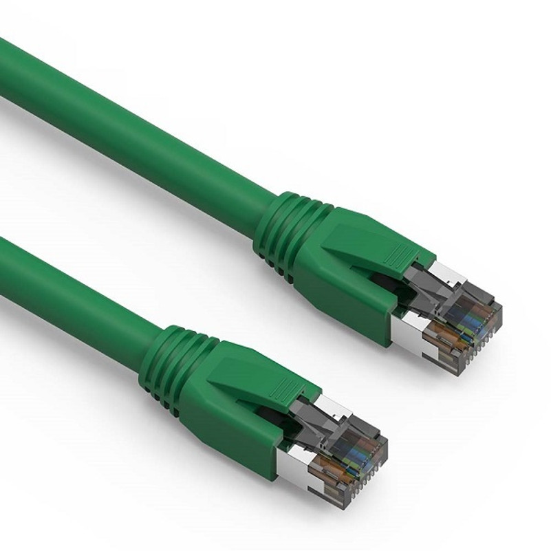 50 Foot Cat.8 S/FTP Ethernet Network Cable 2GHz 40G - Green - Ships from California