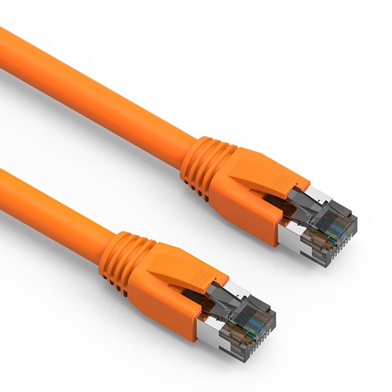 50 Foot Cat.8 S/FTP Ethernet Network Cable 2GHz 40G - Orange - Ships from California