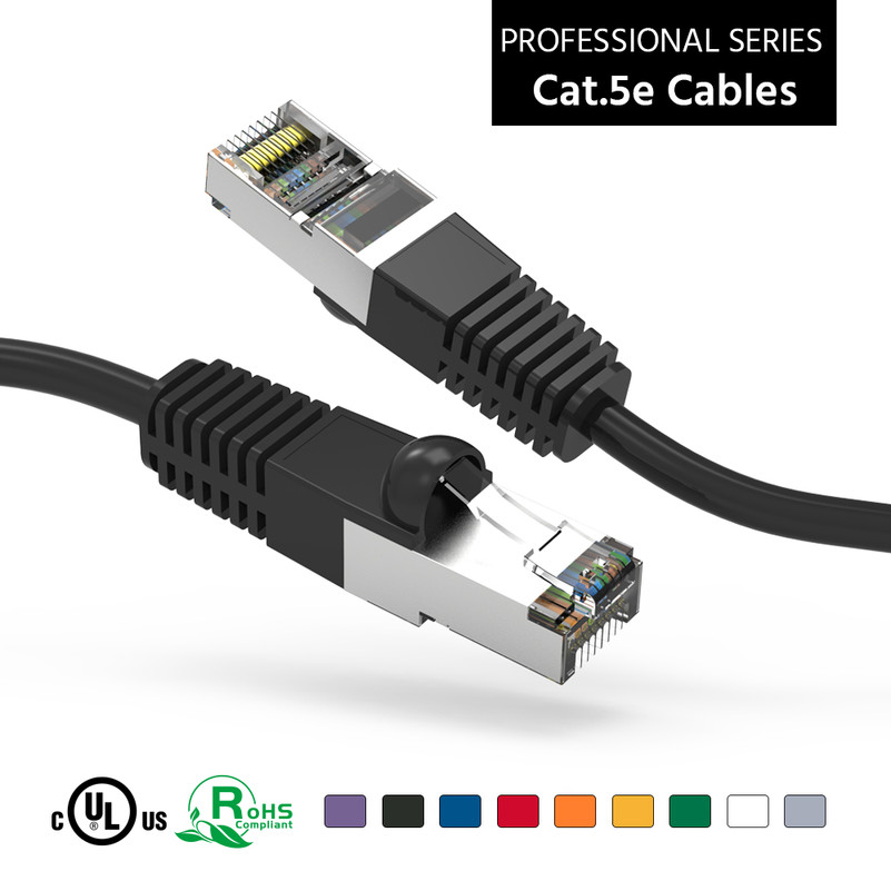 175 Foot CAT 5e Shielded ( STP) Ethernet Network Booted Cable -  Black - Ships from Vendor