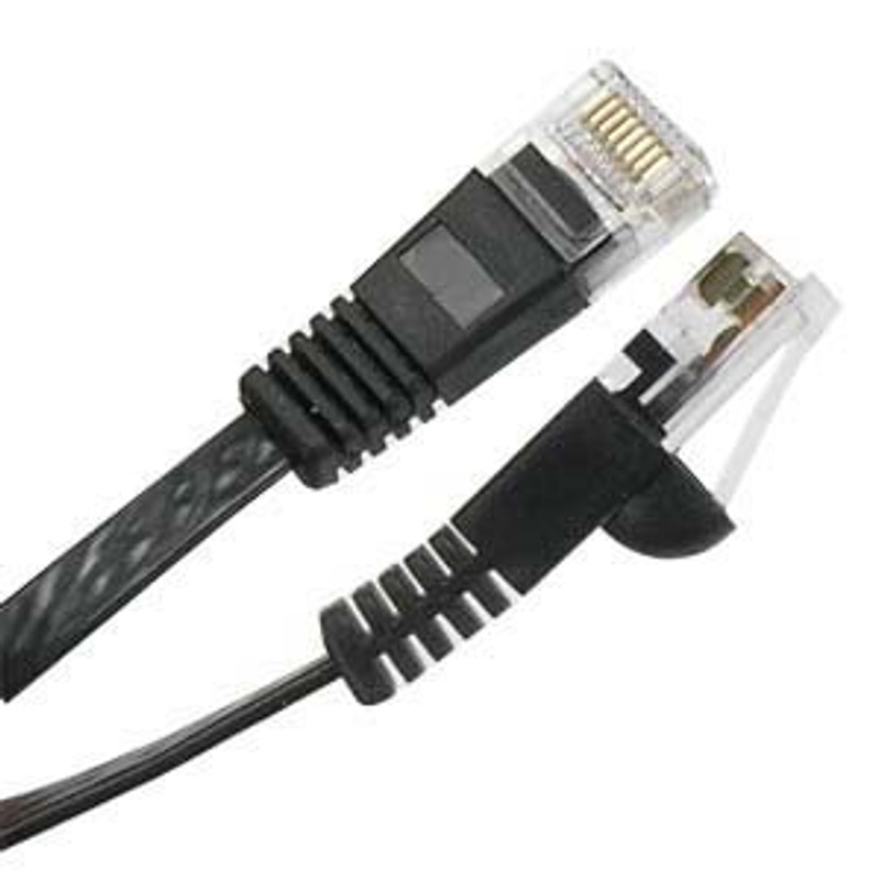 6 Inch Cat 6 Flat Ethernet Network Cable - Black