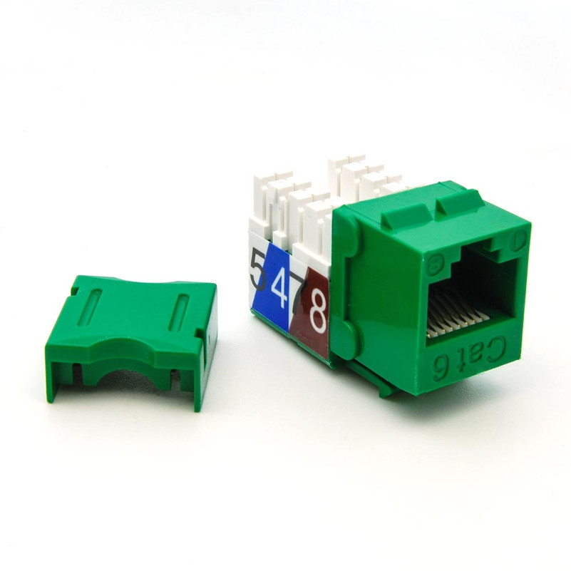 Cat6 Tool Type RJ45 Keystone Jack - Green