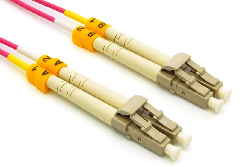 5 Meter LC-LC OM4 Erika Violet 50/125 MultiMode Duplex Fiber Cable - Ships from California