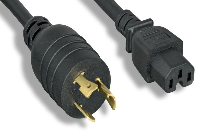 10 Foot NEMA L6-20P to C15, 14awg, 15A, 250V Locking Power Cord