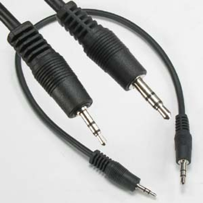 12" (1 Foot) 2.5mm Male Plug to 3.5mm Male Plug Stereo Audio Adapter Cable