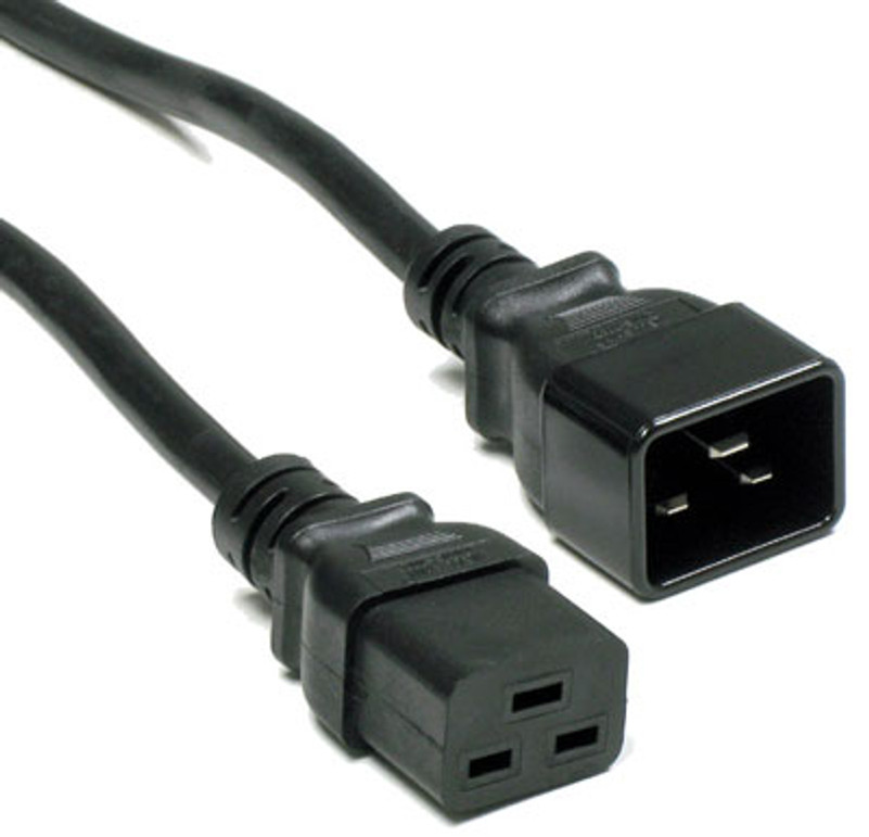 1 Foot C19-C20 Server Power Cord, 14awg, 15 Amp, 250 volt