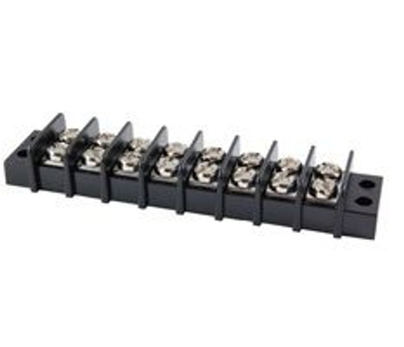 NTE 25-B500-08 Terminal Block Barrier Dual Row 8 Pole 9.50mm Pitch 300V 20A Panel Mount 22-14awg Wire Range