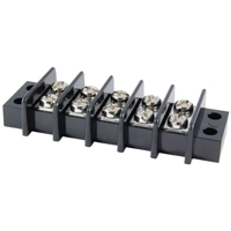 NTE 25-B600-05 Terminal Block Barrier Dual Row 5 Pole 11.00mm Pitch 300V 25A Panel Mount 22-12awg Wire Range