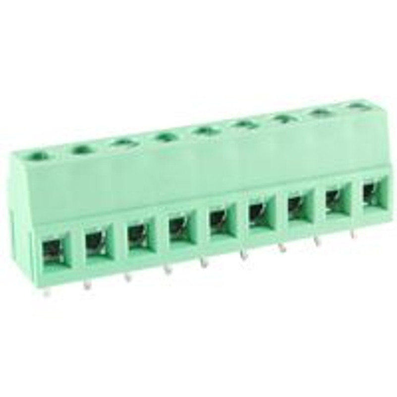 NTE 25-E700-09 Terminal Block Eurostyle 9 Pole 5.08mm Pitch 300V 20A PC Mount Terminals 24-12awg Wire Range