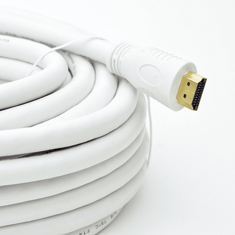 25 Foot HDMI High Speed, 24awg CL-2 (In-Wall Rated) Cable - White