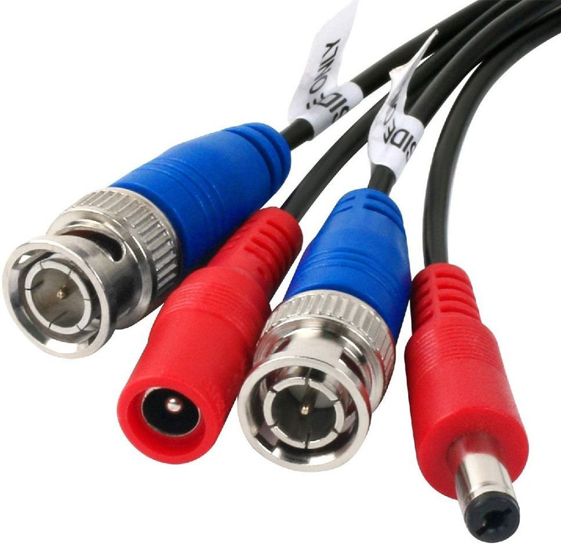 30 Foot Black Security Camera Cable, BNC and Power