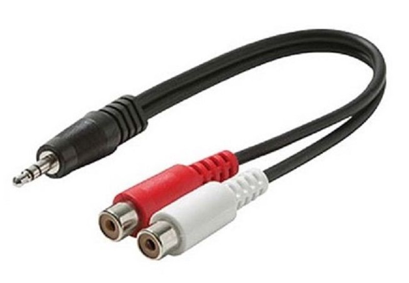 5½ Inch Adapter Cable, 3.5mm Stereo Plug to 2 RCA Jacks