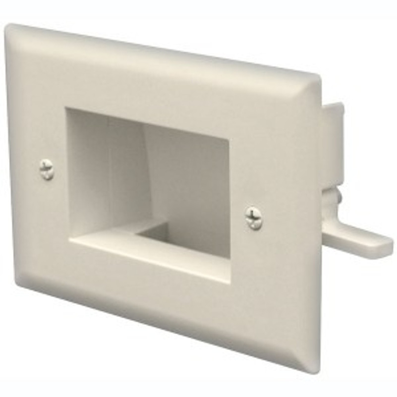 DataComm Easy Mount Recessed Low Voltage Cable Plate - Ivory