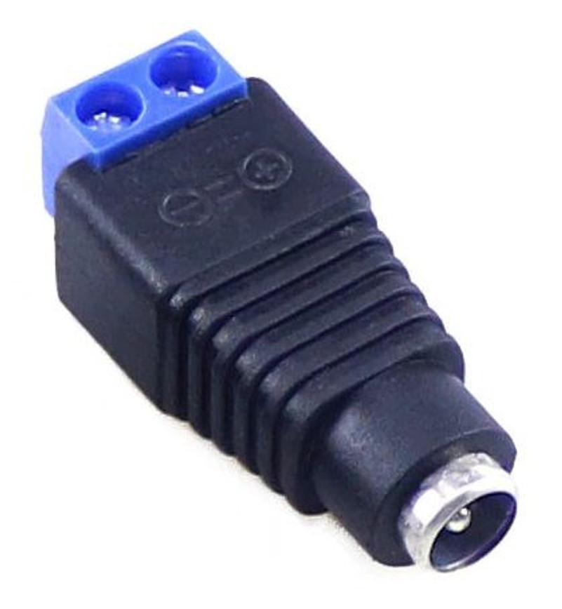 2.1mm Round Socket with Screw Terminals - Blue