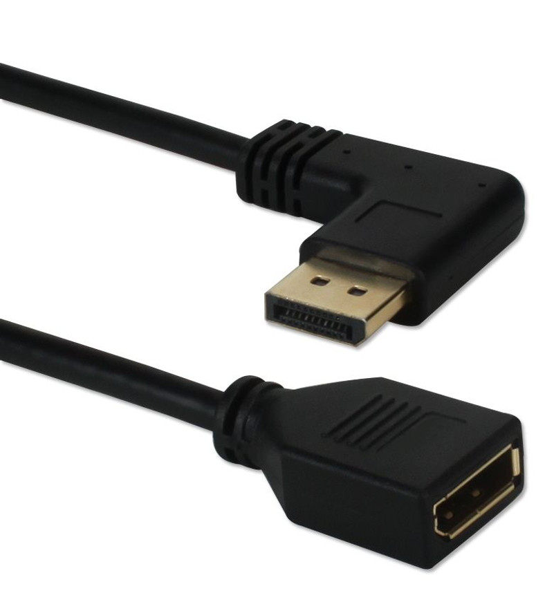 6 Inch Right Angled DisplayPort Male to Female UltraHD 4K Flexible Adapter