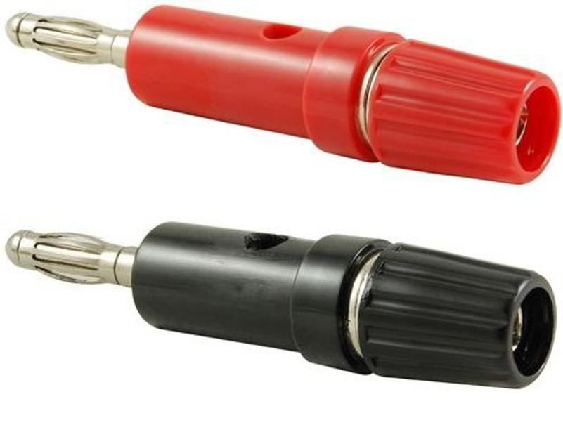 NTE 81-BP9 10amp Binding Posts with 4mm Banana Socket. Nickel Plated Brass with Nylon Insulation (Red + Black)