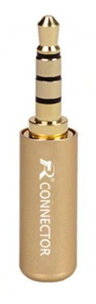 3.5mm 4 conductor Aluminum Male Stereo Plug, Gold