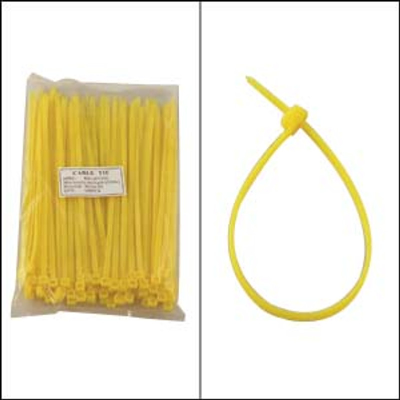 Bag of 100 6" Yellow Cable Ties