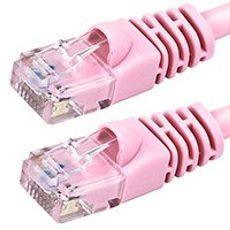 2.5 Foot (30 Inch) 10Gbps Molded Cat 6 Ethernet Network Patch Cable - Pink