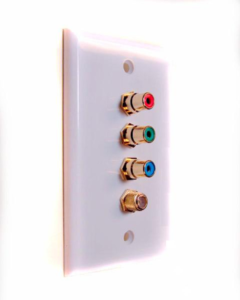 Component Video (RGB) Wall Plate with Coaxial F Connector