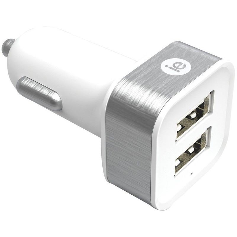  iEssentials IEN-PC22A-WT 2.4-Amp Dual USB Car Charger (White)