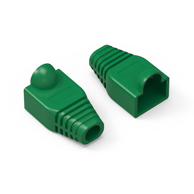 RJ45 Green Strain Relief Network Cable Boots - Bag of 25 Pieces