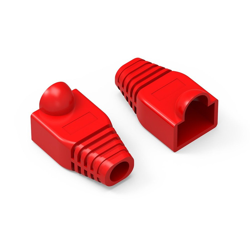RJ45 Red Strain Relief Network Cable Boots - Bag of 50 Pieces