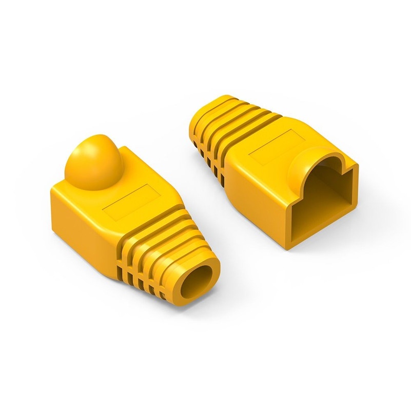 RJ45 Yellow Strain Relief Network Cable Boots - Bag of 10 Pieces