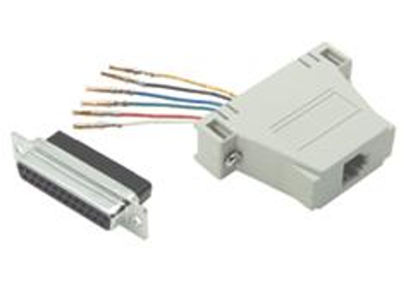 RJ11 / RJ12 (6 Conductor) - DB25 Female Modular Adapter