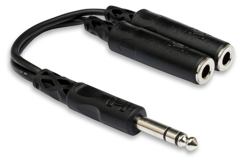 HOSA YPP-118 Y Cable, 1/4" Stereo Male to Dual Stereo Female, 6" Long