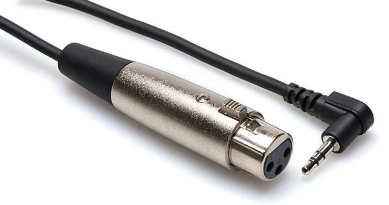 HOSA XVM-110F 10 Foot Microphone Cable, XLR 3 Pin Female to Right-angle 3.5 mm TRS