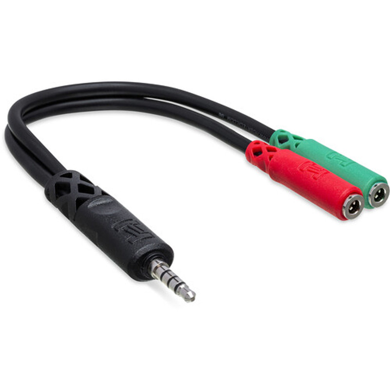 Hosa YMM-108 3.5mm TRS/TRRS Headset and Microphone Breakout Cable