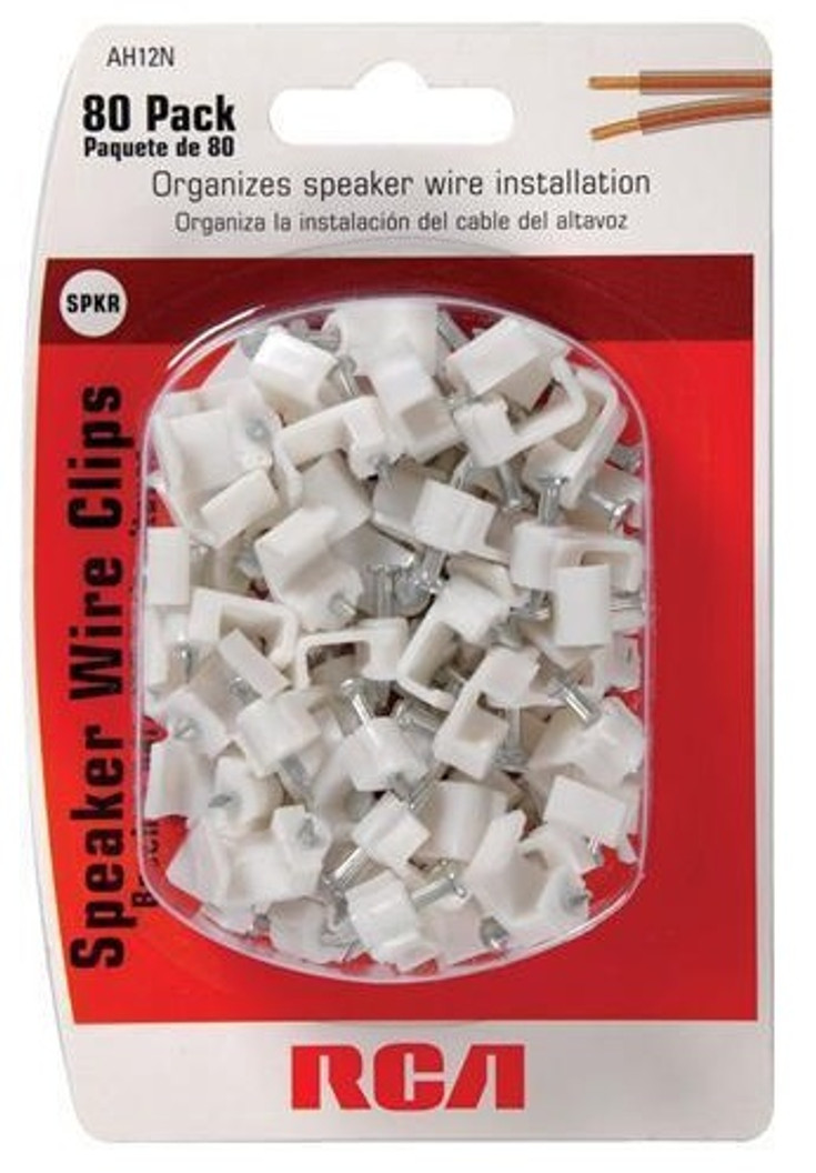 RCA Speaker Wire Nail Clips - Package of 80 pieces