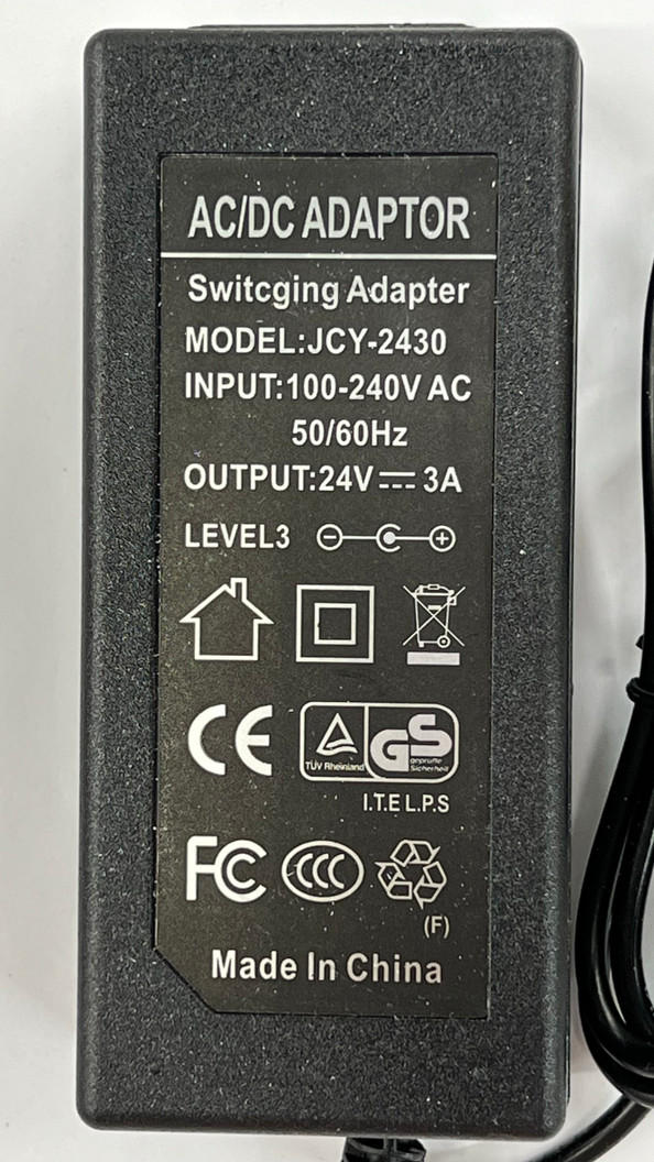 24 Volt 3 Amp Power Adapter, 2.1mm x 5.5mm