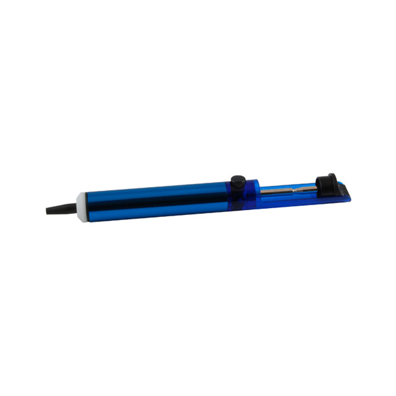 Desoldering Pump Mechanical ESD Compliant Blue 7.87inch Length Aluminum With Graphite And Teflon TiP