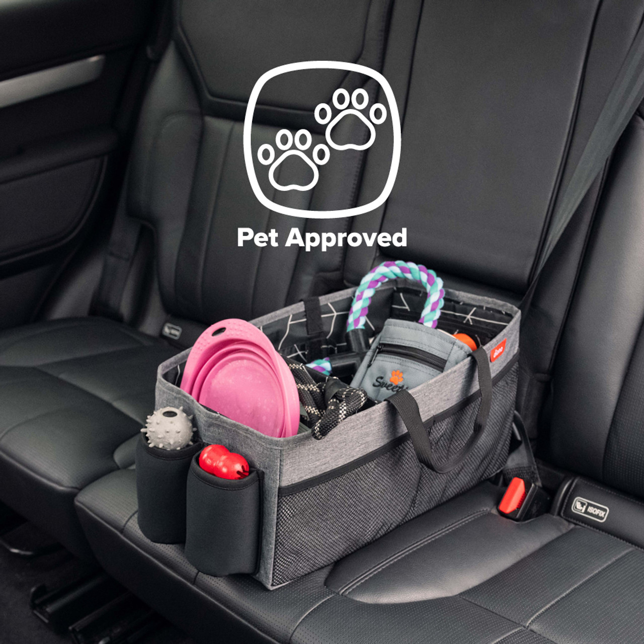 High Road Car Seat Organizer for the Front Passenger or Back Seat with Cup  Holder Dividers and Easy Carry Handle