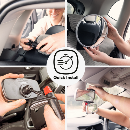 Diono Easy View XXL Rétroviseur de voiture pour bébé, miroir de sécurité  pour siège auto dos