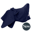 Navy Dogrobe MAX, a dog drying robe made of super-absorbent, lightweight towelling fabric to dry, warm and comfort your dog.