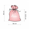 Red Dogrobes drawstring bag size guide with measurements