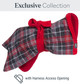 tartan dog robe with harness access opening
