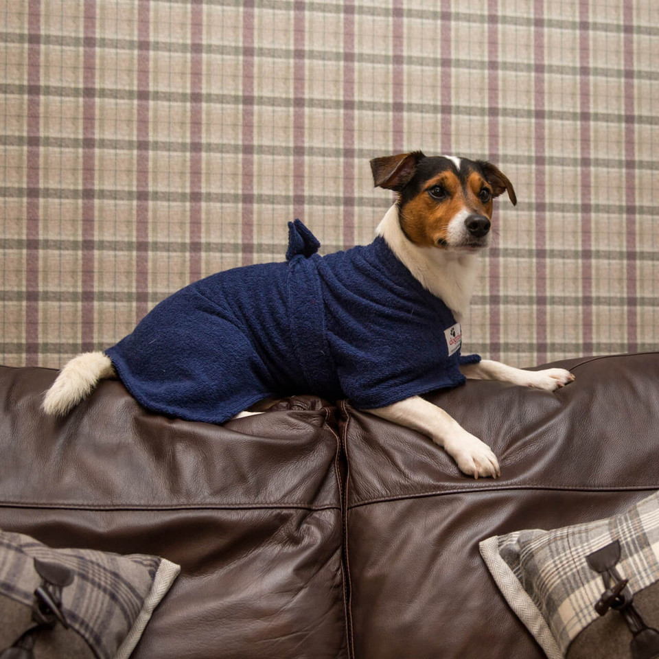 Navy Dogrobe Navy Dog Drying Towel Robe Dogrobes