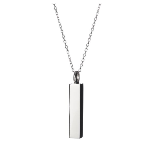 The Pillar Cremation Necklace in Stainless Steel / Silver - product view 1
