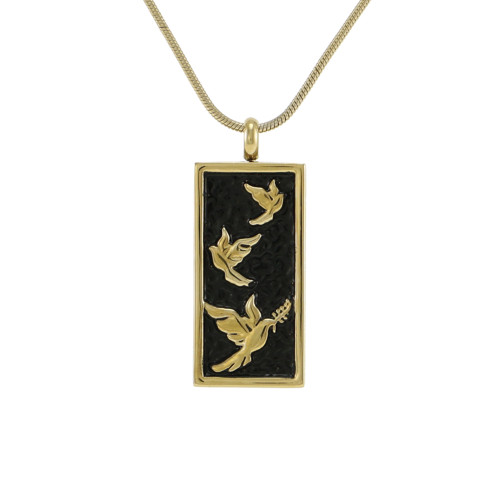 Bronze/Onyx Pendant Embossed Dove