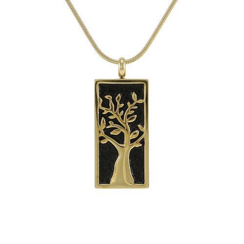 Bronze/Onyx Pendant Embossed Tree