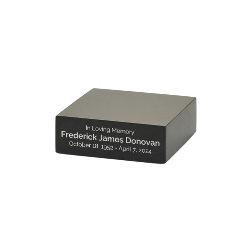 Black Marble Base, Silver Engraving