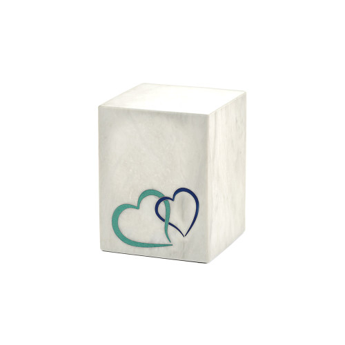 Monumental Memorials Pet Hearts Blue, White