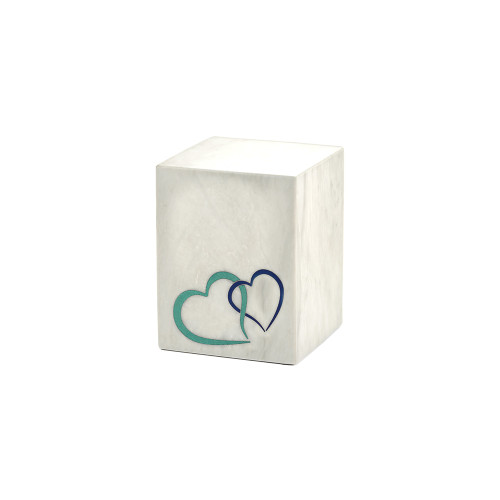 Monumental Memorials Pet Hearts Blue, White