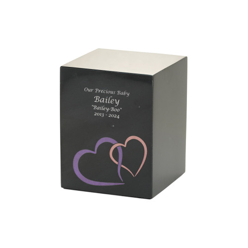 Monumental Memorials Pet Hearts Pink, Black