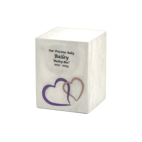 Monumental Memorials Pet Hearts Pink, White