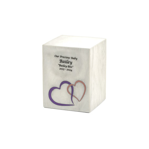 Monumental Memorials Pet Hearts Pink, White