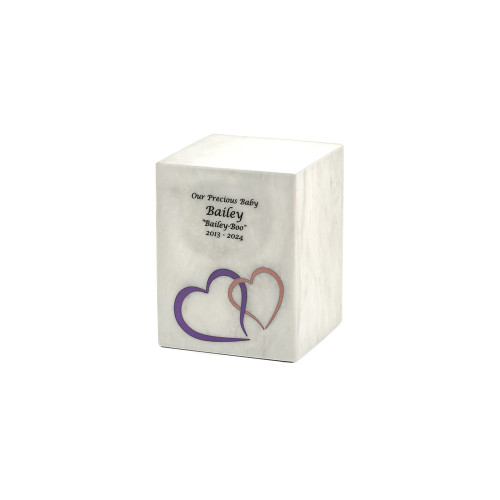 Monumental Memorials Pet Hearts Pink, White